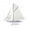Très grand Bateau à Voiles en Bois : Modèle Blanc. H 102 cm