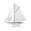 Très grand Bateau à Voiles en Bois : Modèle Blanc. H 102 cm