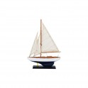 Bateau à Voiles : Modèle Bleu nuit et Blanc. H 37 cm