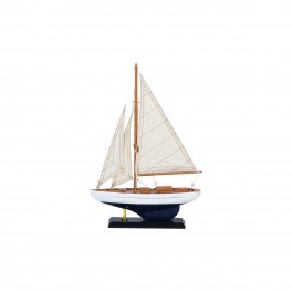 Bateau à Voiles : Modèle Bleu nuit et Blanc. H 37 cm