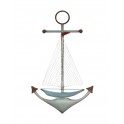 Déco Murale Marine : Ancre et Voilier, H 77 cm