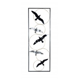 Décoration murale : Oiseaux Gris et Noir. H 90 cm.