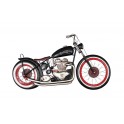 Déco murale Fer : Silhouette Moto Vintage, Rouge et Noir, L 98 cm