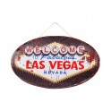 Enseigne Ovale Vintage Fer, Modèle Las Vegas, L 56 cm