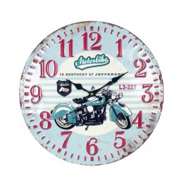 Horloge 100% Métal Thème Moto : Mod Motorbike, Diam 40 cm