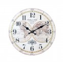 Horloge rétro, Modèle Cartographie Couleur, Diamètre 34 cm