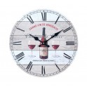 Horloge rétro Vin : Modèle Chardonnay Rouge, H 34 cm