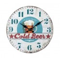 Horloge Vintage Bière : Modèle Cold Beer, H 34 cm