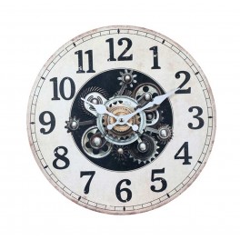 Horloge Industrielle MDF, Modèle Noir, H 34 cm