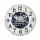Horloge Industrielle MDF, Engrenages, Noir et Blanc, H 34 cm