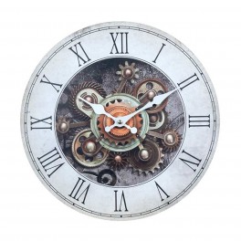 Horloge Industrielle MDF, Modèle Gris, H 34 cm