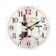 Horloge rétro : Bouteille de Vin Rouge et Verre. Diam 34 cm