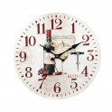 Horloge rétro : Bouteille de Vin Rouge et Verre. Diam 34 cm