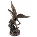Mini Figurine Religieuse : L'archange Saint Michel et Le Diable, H 11 cm