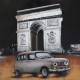Tableau Métal 3D : La Renault 4L et Arc de Triomphe, L 80 cm