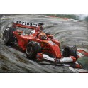 Tableau en Métal 3D : Formule 1 Ferrari Marlboro sur piste, L 120 cm