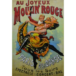 Tableau Métal 3D : Au Joyeux Moulin Rouge de Paris, H 120 cm