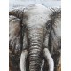 Tableau en Métal 3D : Eléphant en Trompe l'oeil, L 100 cm