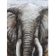 Tableau sur Bois & Métal 3D : Eléphants en savane, L 120 cm