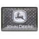 Plaque 3D métal : John Deere Logo & Marche Pied, L 30 x 20 cm