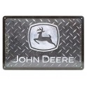 Plaque 3D métal : John Deere Logo & Marche Pied, L 30 x 20 cm