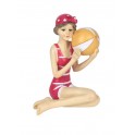 Figurine Bord de Mer : mini baigneuse, Mod Red Suit, L 11 cm