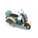 Petit scooter vintage Type vespa, Mod Bleu, L 12 cm