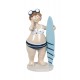 Figurine Bord de Mer : Set 2 jolies baigneuses, Modèle SURF. H 16 cm