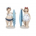 Figurine Thème Bord de Mer : Baigneuse rétro Assise, H 19 cm