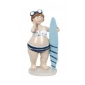Figurine Bord de Mer : jolie baigneuse, Modèle SURF & Lunettes. H 16 cm