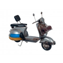Scooter Miniature Vintage : Modèle Gris, L 27 cm