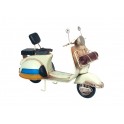 Scooter Miniature Vintage : Modèle Blanc, L 27 cm