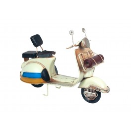 Scooter Miniature Vintage : Modèle Blanc, L 27 cm