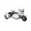 Moto Side Car : Véhicule 2 places, Blanc. L 34 cm