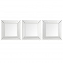 3 Miroirs Carrés : Modèles Gris Argenté 3D. L 25 cm