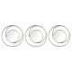 Set 3 Miroirs Ronds Design circulaire, Argent Mat, Diamètre 25 cm