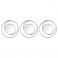 Set 3 Miroirs Ronds Design circulaire, Argent Mat, Diamètre 25 cm