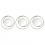 Set 3 Miroirs Ronds Design circulaire, Argent Mat, Diamètre 25 cm