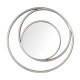 Set 3 Miroirs Ronds Design circulaire, Argent Mat, Diamètre 25 cm