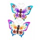 Papillon mural arc en ciel, violet & jaune L 42 cm