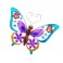 Papillon Mural XL en Fer : Collection Spring, Bleu, L 42,5 cm