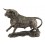Taureau sur Socle en résine, Effet Réaliste Bronze, L 35 cm