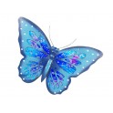Papillon Mural XL en Fer : Collection Blue Ice, L 49 cm