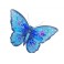 Papillon Mural XL en Fer : Collection Blue Ice, L 49 cm