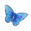 Papillon Mural XL en Fer : Collection Blue Ice, L 49 cm