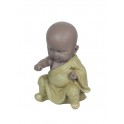 Figurine Petit Moine Kung Fu Vert, Coll. Baby Zen, H 11 cm