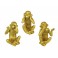 Figurines Résine 3 Singes de la Sagesse, Gold Design, H 9,5 cm