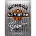 Plaque 3D Métal Harley Davidson : Modèle Gris à bandes, 30 x 40 cm