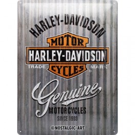 Plaque 3D Métal Harley Davidson : Parking Only, 30 x 40 cm