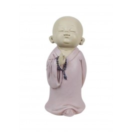 Figurines Moines Méditation en résine : Modèle Rose, H 17 cm